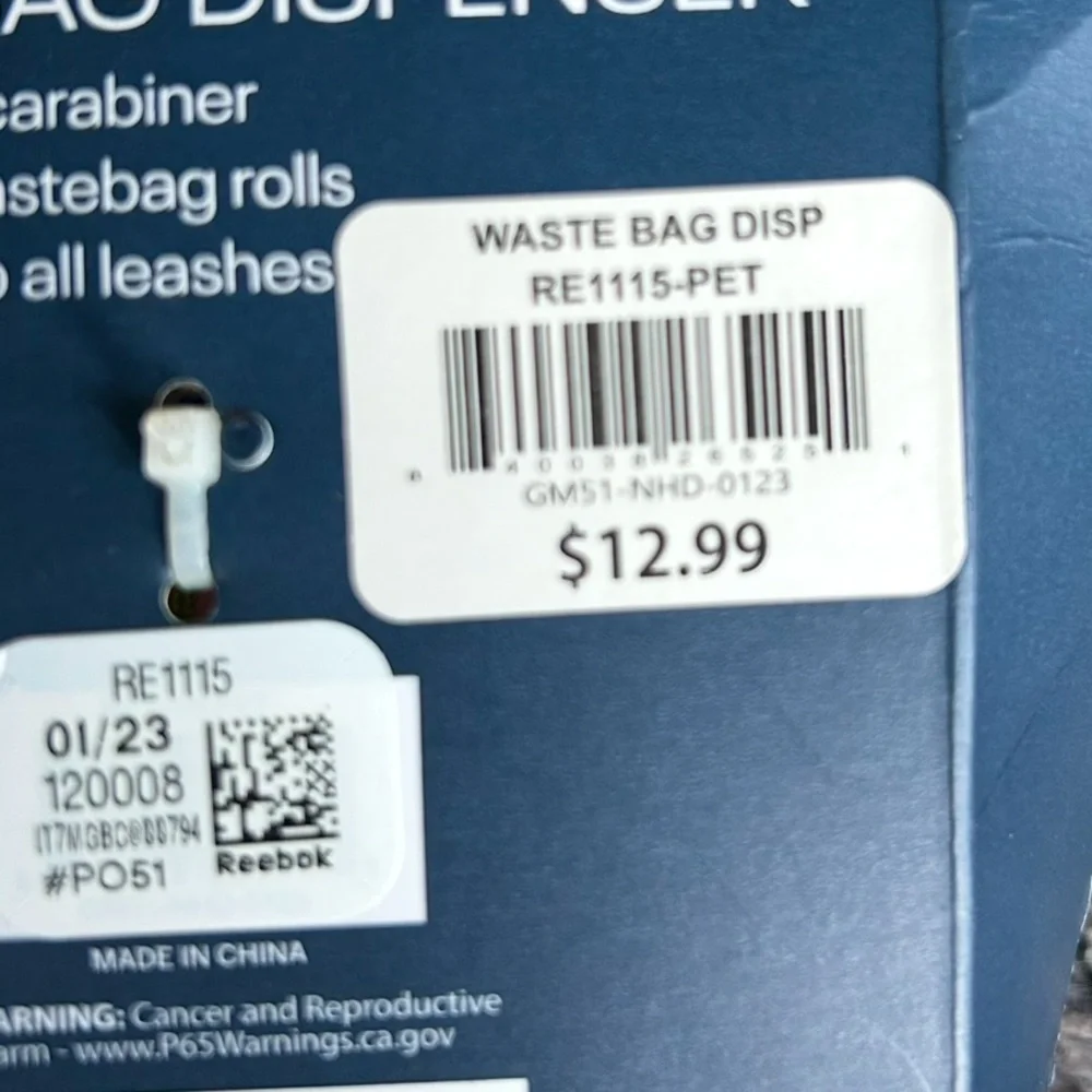 New Reebok waste bag dispenser